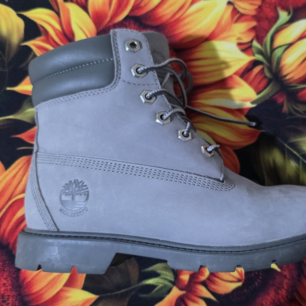 Timberland Grey Nubuck 6" Lace-Up Boot